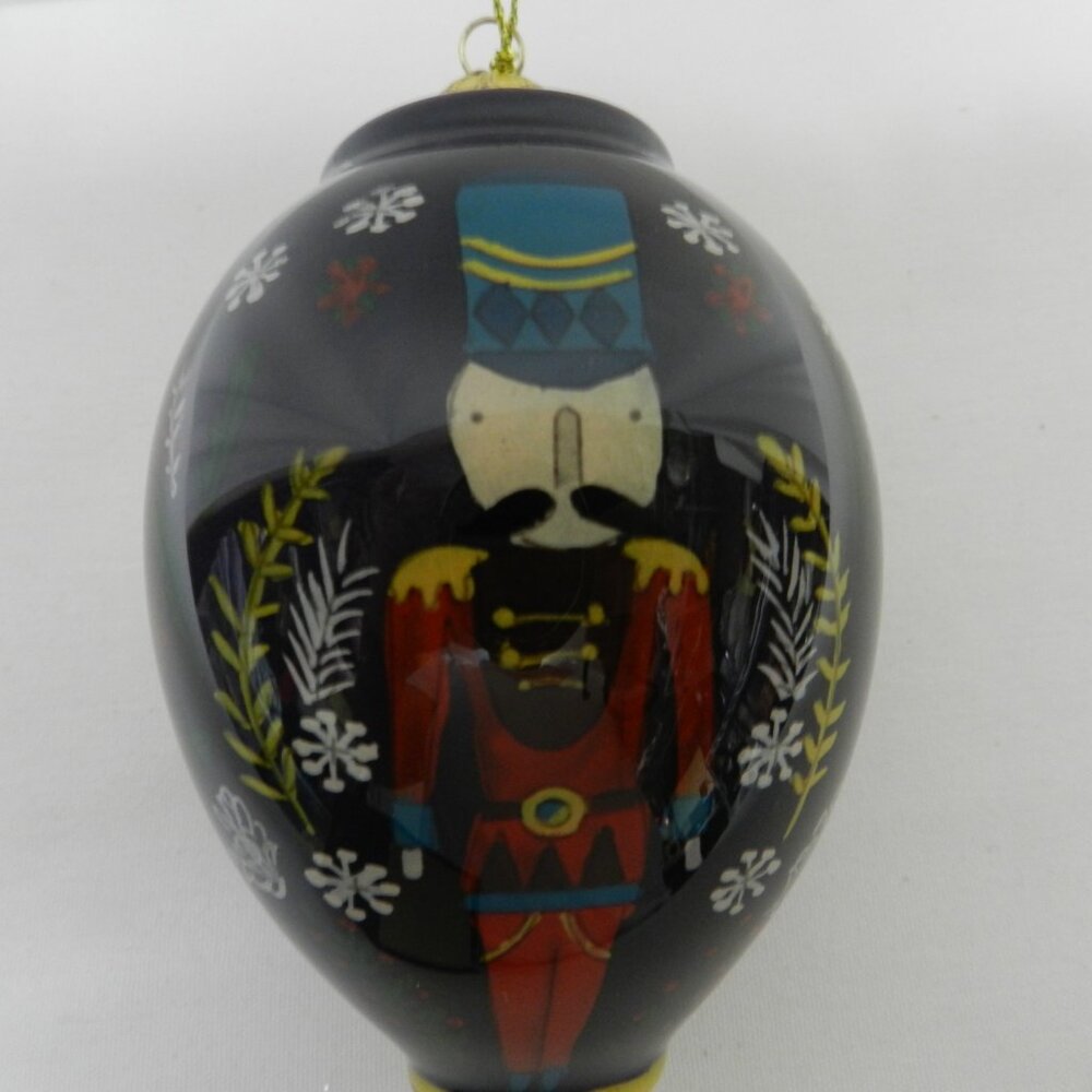 Nutcracker Christmas Tear Drop Glass Ornament Li Bien Hand painted 2019 w/ Box